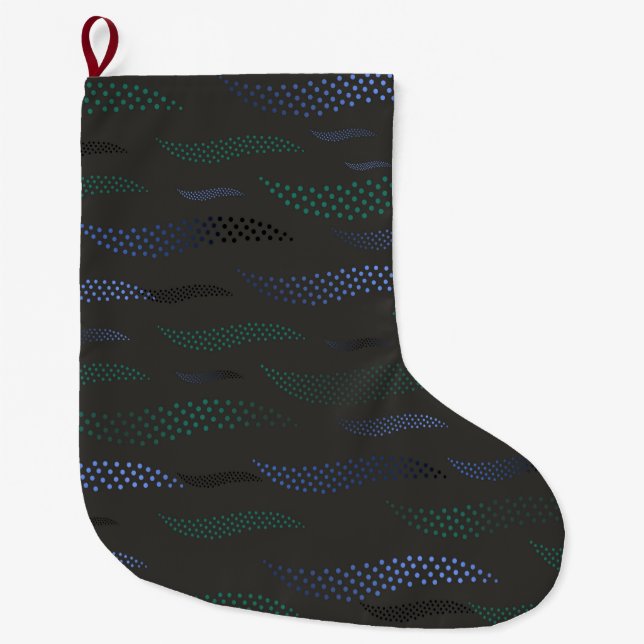Waves Tiger (stylized pattern) 7 Large Christmas Stocking (Front)