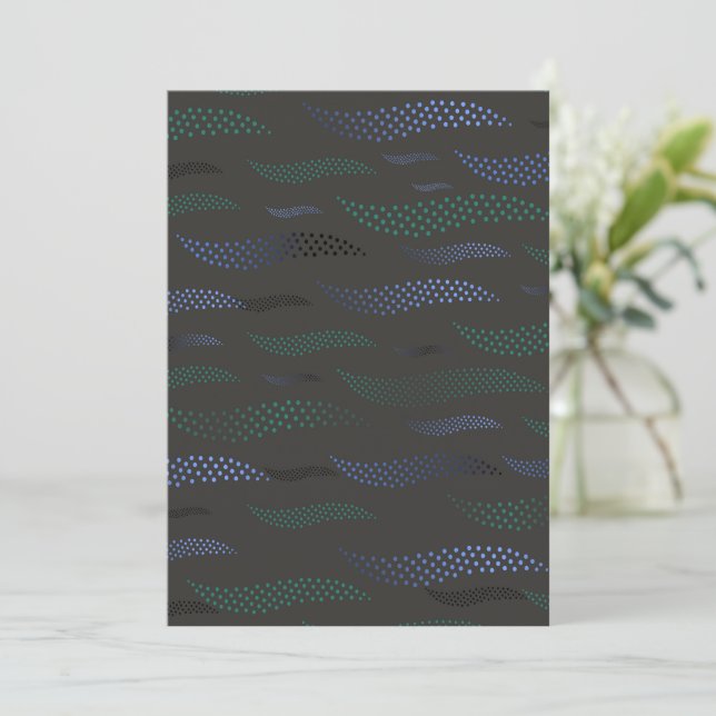 Waves Tiger (stylized pattern) 7 Thank You Card (Standing Front)