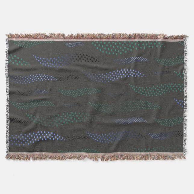 Waves Tiger (stylized pattern) 7 Throw Blanket (Front)