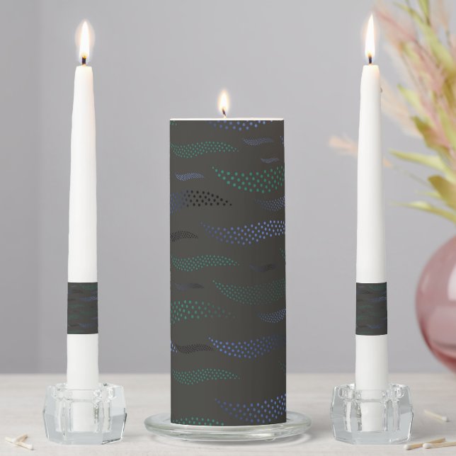 Waves Tiger (stylized pattern) 7 Unity Candle Set (In Situ)