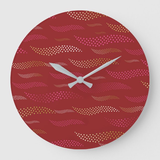 Waves Tiger (stylized pattern) 8 Large Clock (Front)