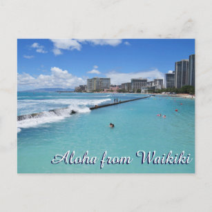 Waves Waikiki Beach Honolulu Hawaii Pacific Ocean Postcard