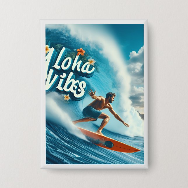 Waves & Wanderlust Collection Button (Front)