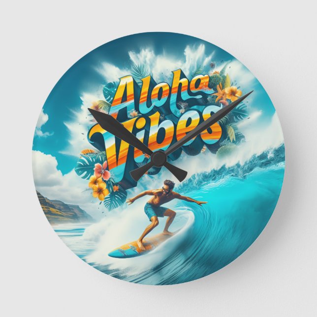 Waves & Wanderlust Collection Round Clock (Front)