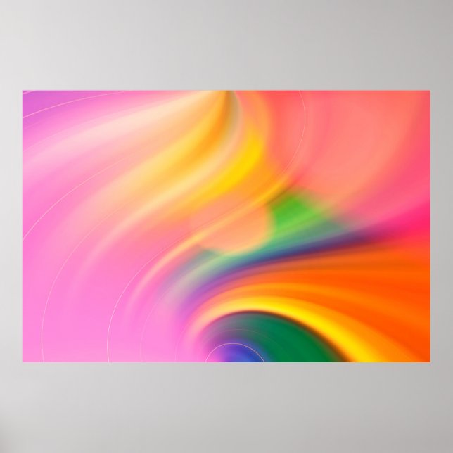 Waves watercolor background texture poster (Front)