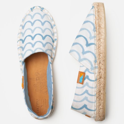 Waves watercolor style espadrilles