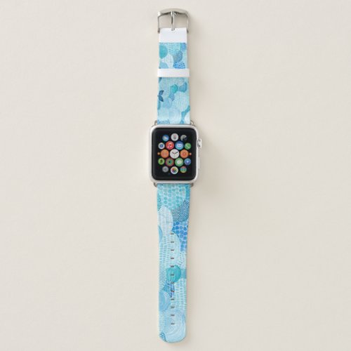 Waves whale childish blue texture apple watch band
