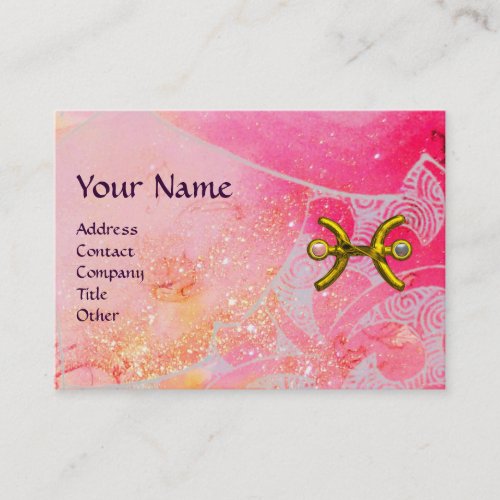 WAVES Z_ PISCES  Monogrambright pink blue Business Card