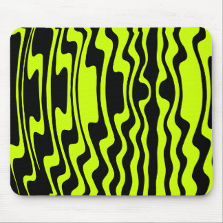 Wavey Stripey - Black and Green I Mouse Pad