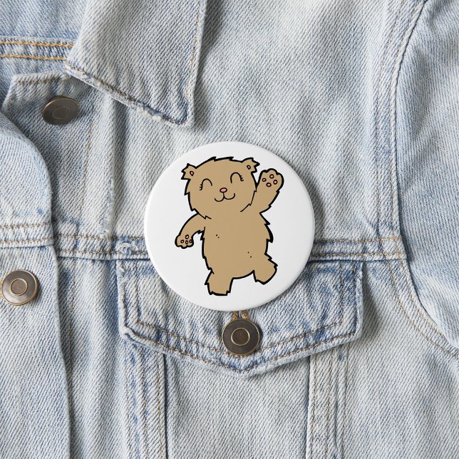 Waving Adorable Smiling Bear Button (Creator Uploaded)