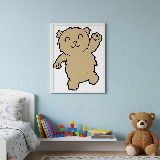 Waving Adorable Smiling Bear Poster (Creator Uploaded)