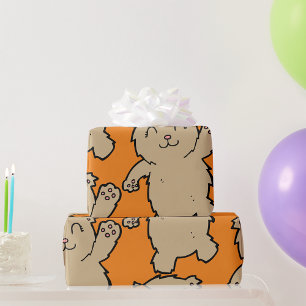 Waving Adorable Smiling Bear Wrapping Paper