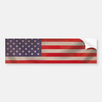 Waving American Flag Car Sticker by EveStock at Zazzle