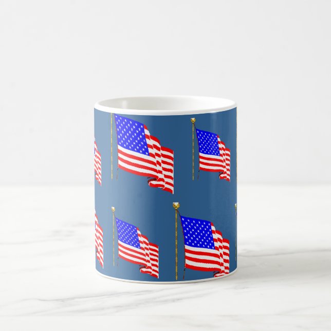 Waving American Flag Coffee Mug (Center)