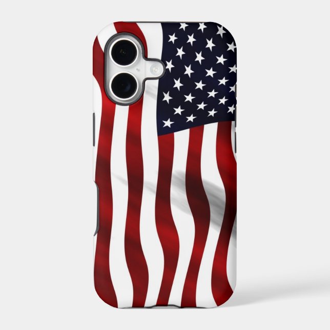 Waving American Flag Iphone Case (Back)