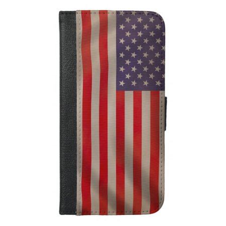 Waving American Flag Iphone 6/6s Plus Wallet Case