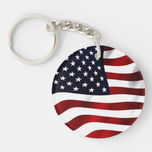 Waving American Flag Keychain
