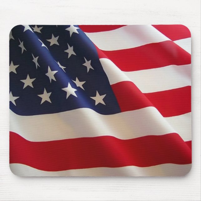 Waving American Flag Mouse Pad (Front)