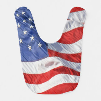 Waving American Flag Patriotic Bib