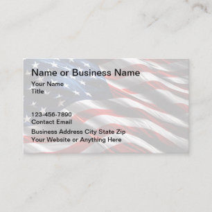 Waving American Flag Patriotic Business Cards