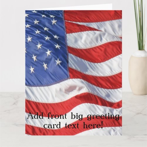Waving American Flag Patriotic Card