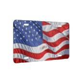 Waving American Flag Patriotic License Plate (Right)