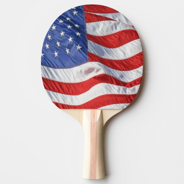 Waving American Flag Patriotic Ping-Pong Paddle (Front)