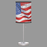Waving American Flag Patriotic Table Lamp