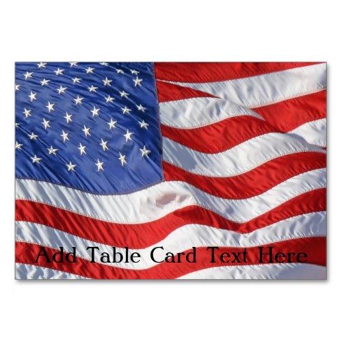 Waving American Flag Patriotic Table Number
