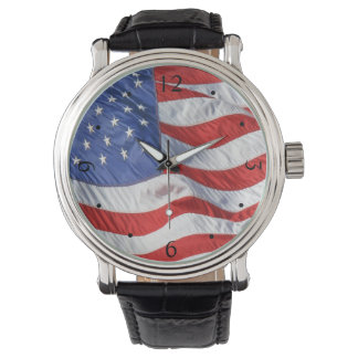 Waving American Flag Patriotic Watch