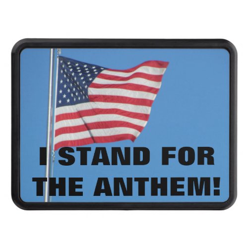 Waving American Flag Stand for the Anthem Tow Hitch Cover