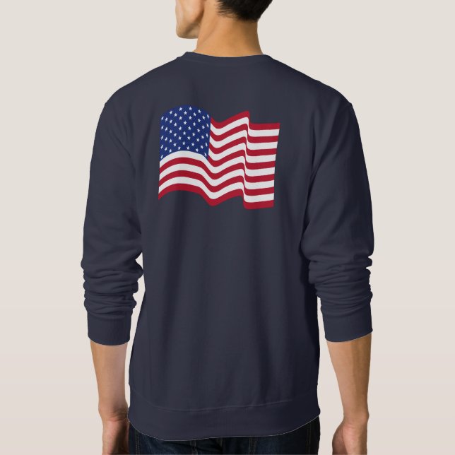 Waving American Flag Sweatshirt  (Back)