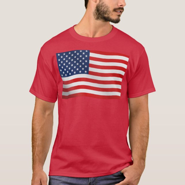 Waving American Flag T-Shirt (Front)