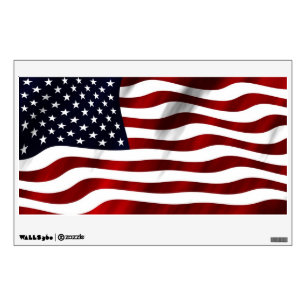 Waving American Flag Wall Decal