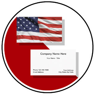 Waving American Stars And Stripes Business Card