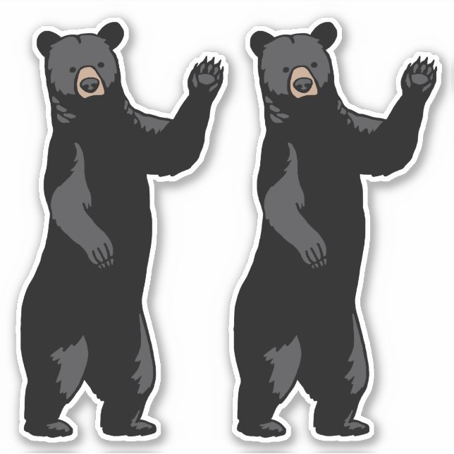 Waving Bears Say Hello Sticker (Front)