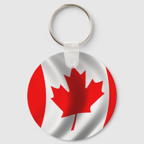 Waving Canadian Flag Keychain