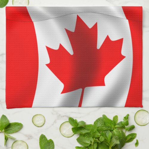 Waving Canadian Flag Kitchen Towel