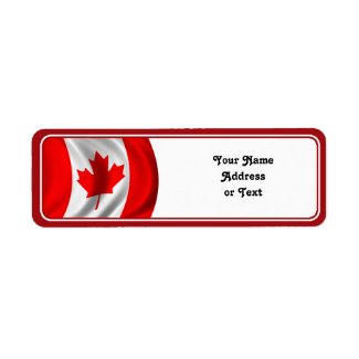 Waving Canadian Flag Label