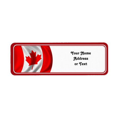 Waving Canadian Flag Label