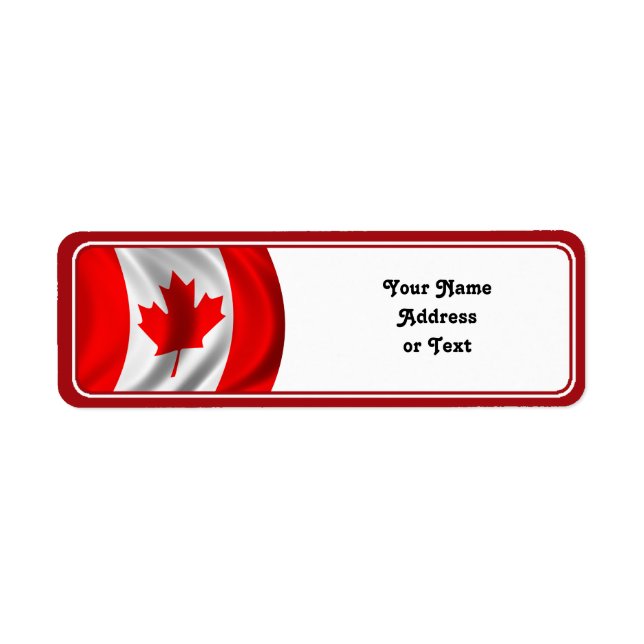Waving Canadian Flag Label (Front)