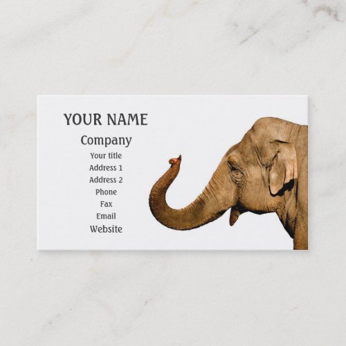 Waving elephant business cards