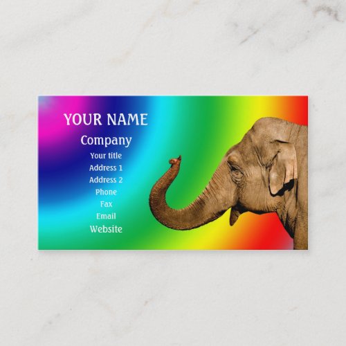 Waving elephant business card