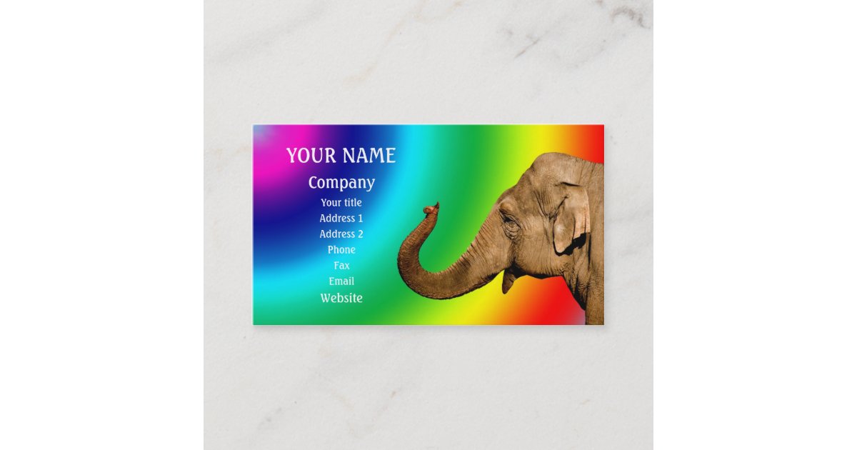 Waving elephant business card | Zazzle