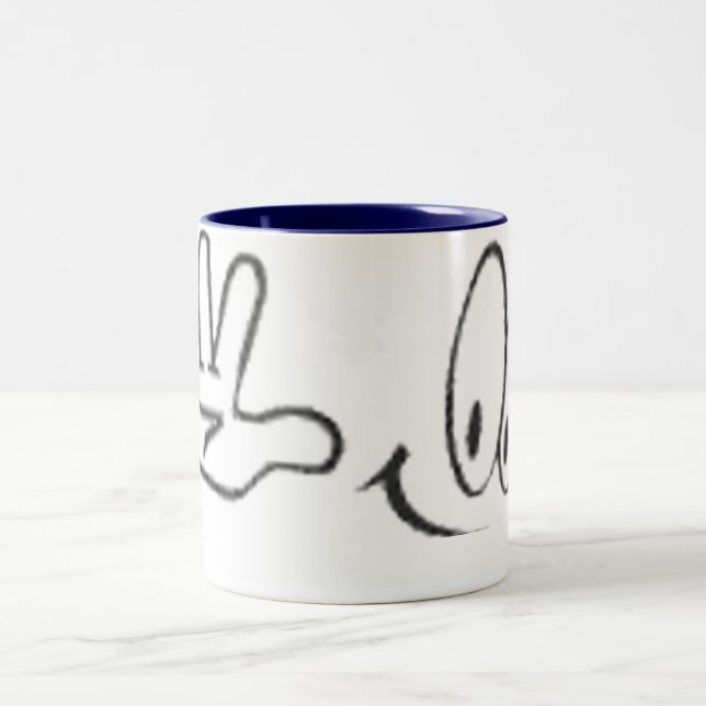 Waving Face Two-Tone Coffee Mug (Center)