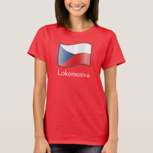 Waving Flag of Czech Republic Lokomotiva T-Shirt 