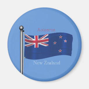 Waving Flag of New Zealand Magnet