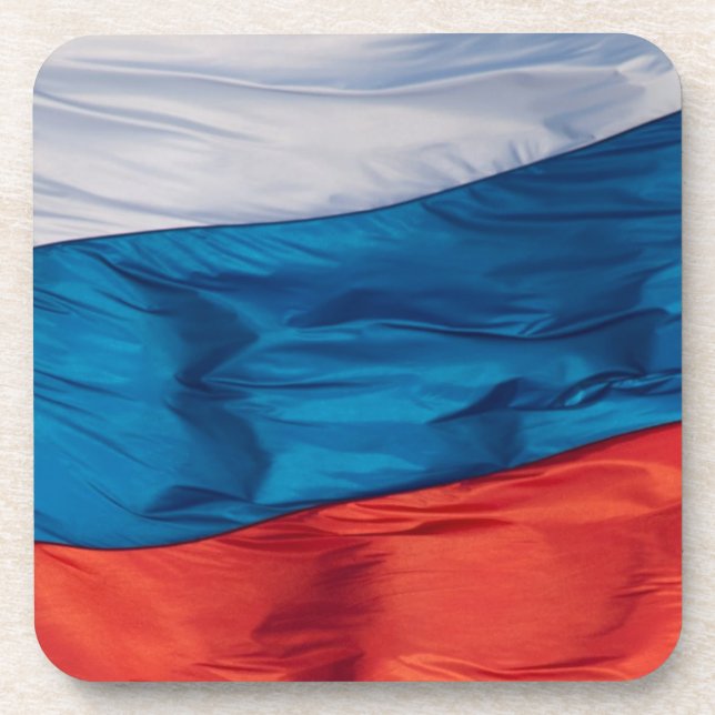 Waving Flag of Russia Beverage Coaster (Front)