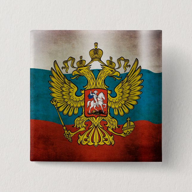 Waving flag of Russia Button (Front)