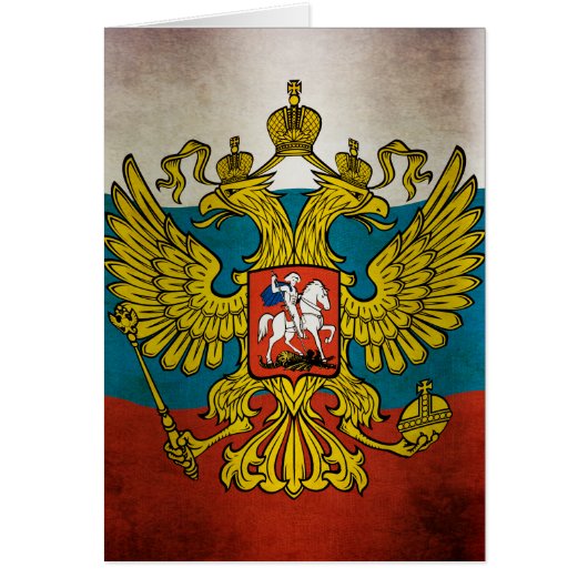 Waving flag of Russia Cards (Front)